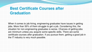 Best Certificate Courses after Graduation - Texceed