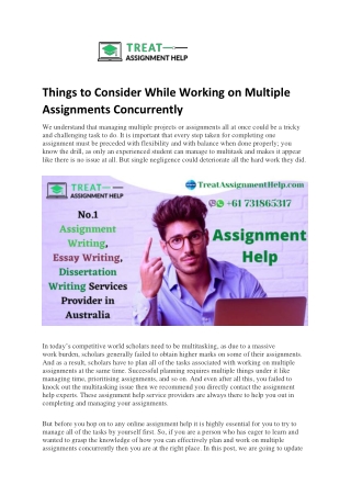 Things to Consider While Working on Multiple Assignments Concurrently