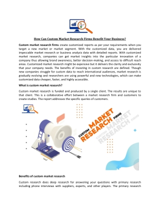 How Can Custom Market Research Firms Benefit Your Business