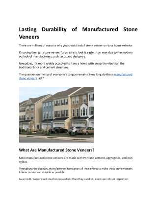 Lasting Durability of Manufactured Stone Veneers-converted