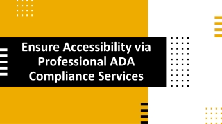 Ensure Accessibility via Professional ADA Compliance Services