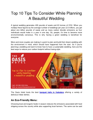Top 10 Tips To Consider While Planning A Beautiful Wedding