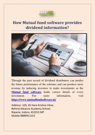 How Mutual fund software provides dividend information