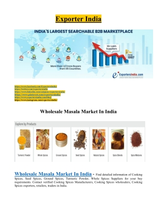 Wholesale Masala Market In India