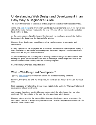 Understanding Web Design and Development in an Easy Way-converted