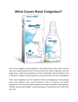 What Causes Nasal Congestion?