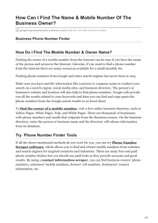 1How Can I Find The Name amp Mobile Number Of The Business Owner