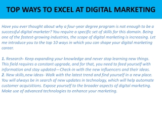 TOP WAYS TO EXCEL AT DIGITAL