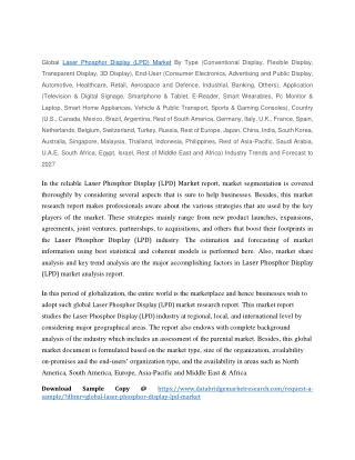 Laser Phosphor Display (LPD) Market