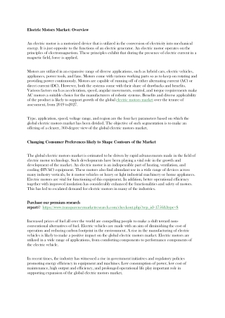 Electric Motors Market