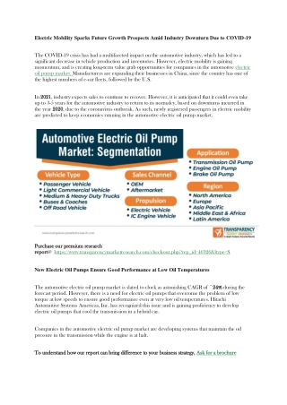 Automotive Electric Oil Pump