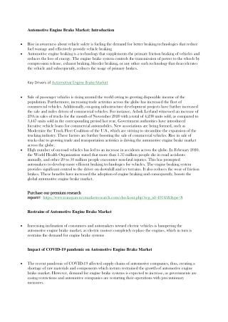 Automotive Engine Brake Market