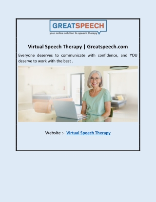 Virtual Speech Therapy | Greatspeech.com