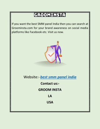 best smm panel india |Groominsta.com