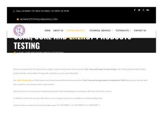 Coal Testing - Certified Material Testing Laboratory