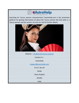 All About the Taurus Woman  Eastrohelp.com