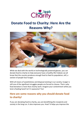 Donate Food to Charity