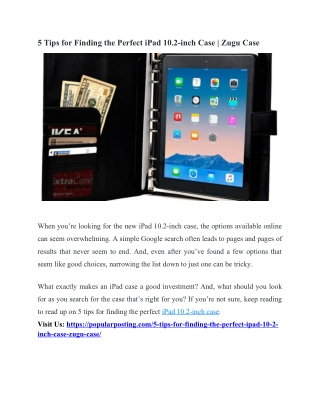 5 Tips for Finding the Perfect iPad 10.2-inch Case | Zugu Case