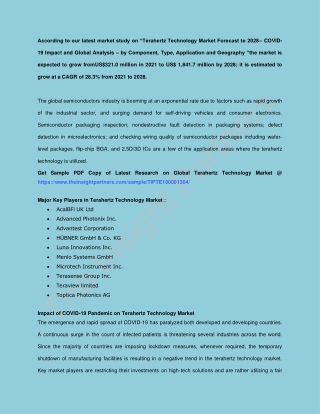 Opportunities for Terahertz Technology Market during 2021–2028