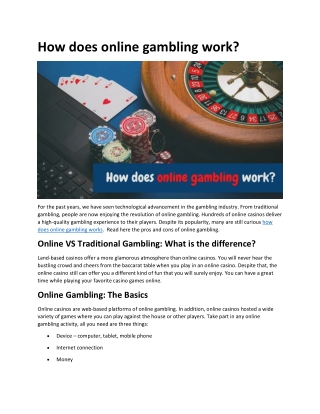 How does online gambling work?