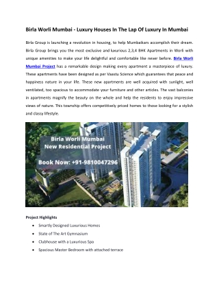 Birla Worli Mumbai - Luxury Houses In The Lap Of Luxury In Mumbai