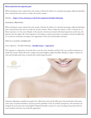Botox injections for trapezius pain