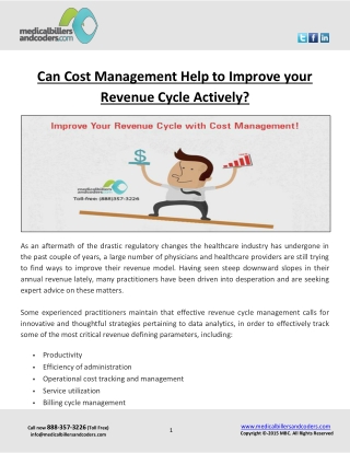 Can Cost Management Help to Improve your Revenue Cycle Actively?