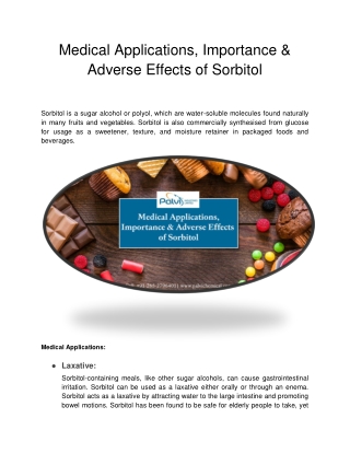 Medical Applications, Importance & Adverse Effects of Sorbitol