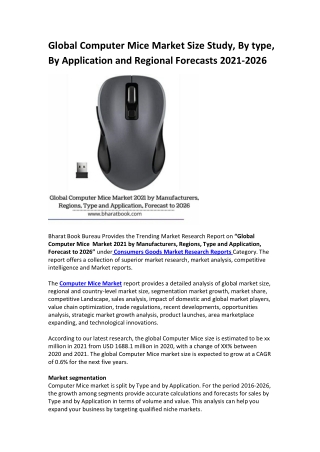 Global Computer Mice Market Size Study
