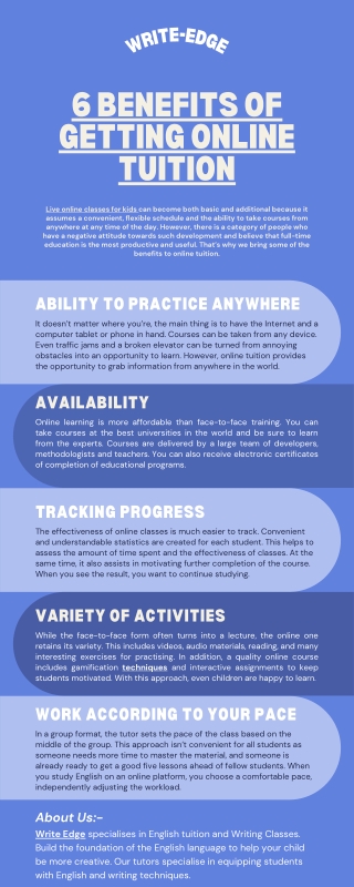6 BENEFITS OF GETTING ONLINE TUITION