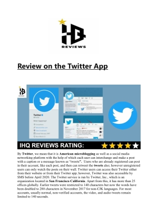 Review on the Twitter App