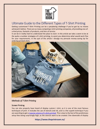 Ultimate Guide to the Different Types of T-Shirt Printing