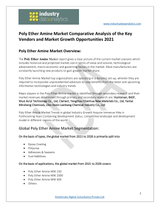 Poly Ether Amine Market