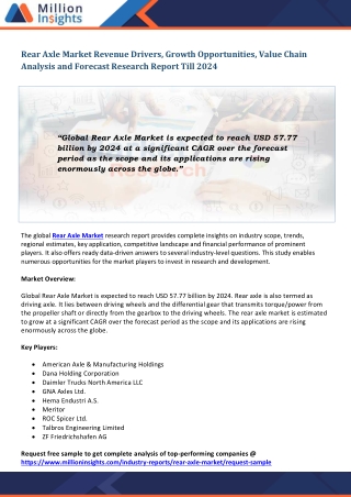 Rear Axle Market