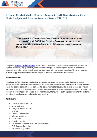 Refinery Catalyst Market