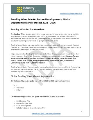 Bonding Wires Market