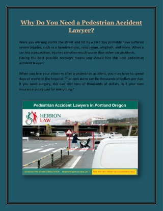 Why Do You Need A Pedestrian Accident Lawyer?