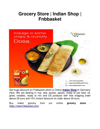 Grocery Store | Indian Shop | Fnbbasket