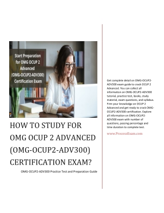 How to Study for OMG OCUP 2 Advanced (OMG-OCUP2-ADV300) Certification Exam?