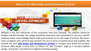 What are the Web Design and Development Services