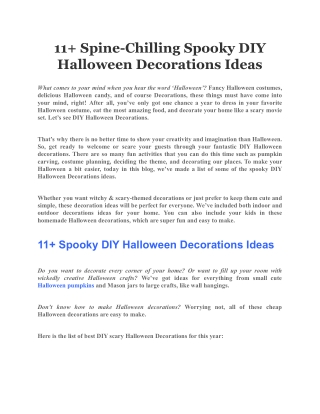 11  Spine-Chilling Spooky DIY Halloween Decorations Ideas