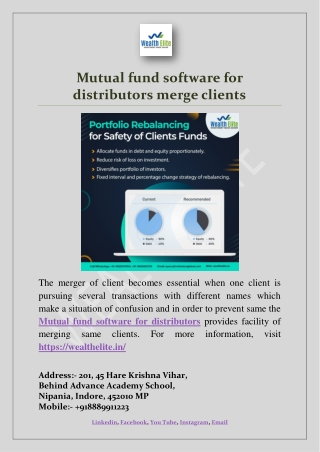 Mutual fund software for distributors merge clients