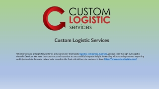 Top logistics services Australia