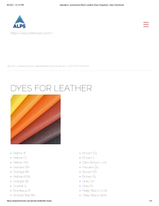 Leather dye manufacturers & Suppliers - Alpschemicals