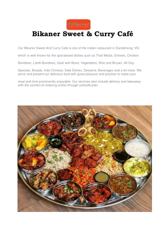5% Off - Bikaner Sweet And Curry Cafe Menu Dandenong, VIC