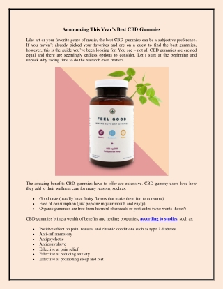 Announcing This Year’s Best CBD Gummies