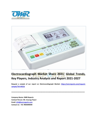 Electrocardiograph Market: Analysis Report, Share, Trends and Overview 2021-2027