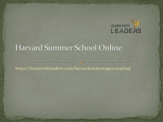 Harvard Summer School Online
