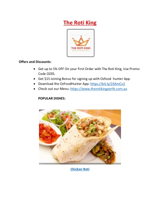 5% off – Roti king Restaurant Takeaway Perth, WA