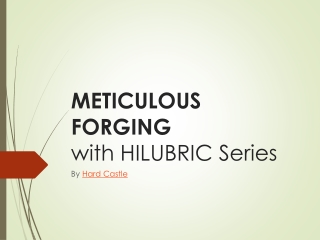 METICULOUS FORGING with HILUBRIC Series